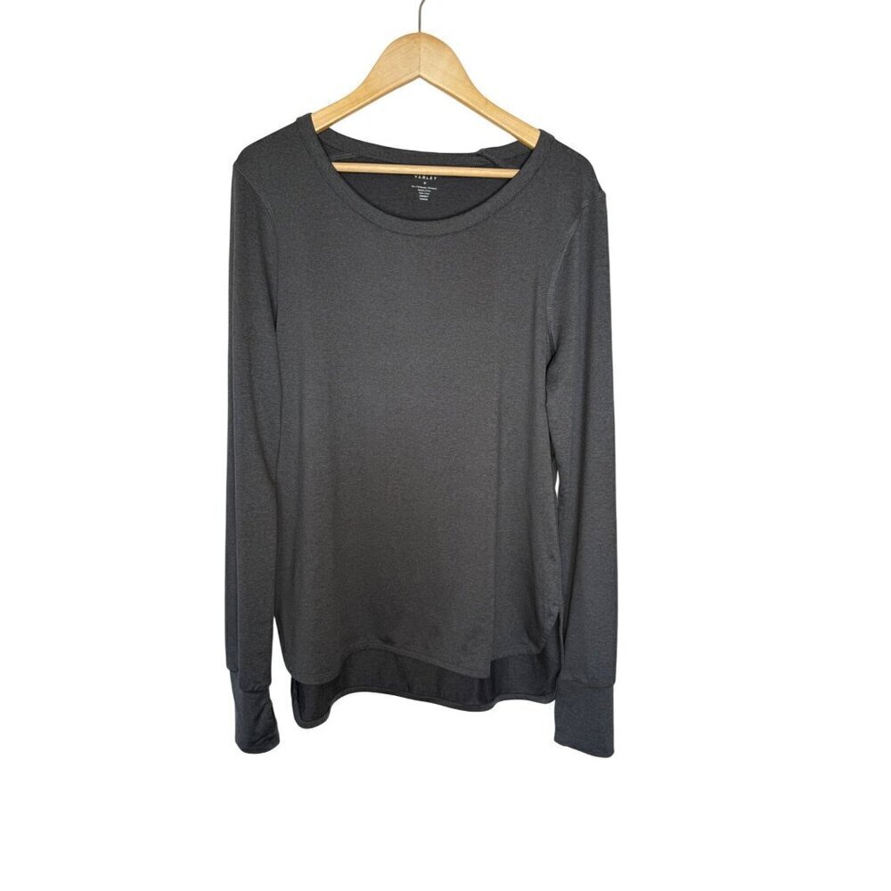 Varley Women's Kearney Long Sleeve Tee Top Heathered Gray Size Medium
